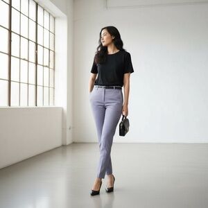 NWT WHBM The Slim Ankle Sz 12R Comfort Stretch/Smoothing Ankle Pant Violet Vista